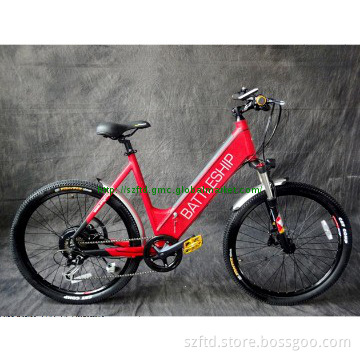 500W 26inch lithium electric mountain bicycle with 48v/9ah battery